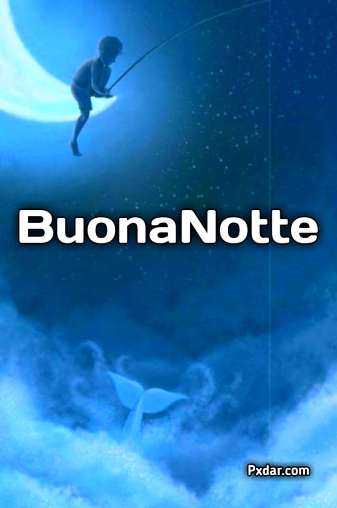 Buonanotte Con Luna E Fiori