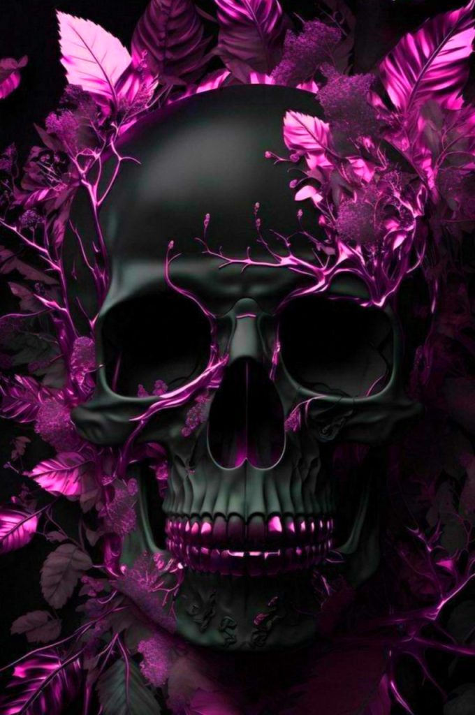 Skull And Flowers Wallpaper