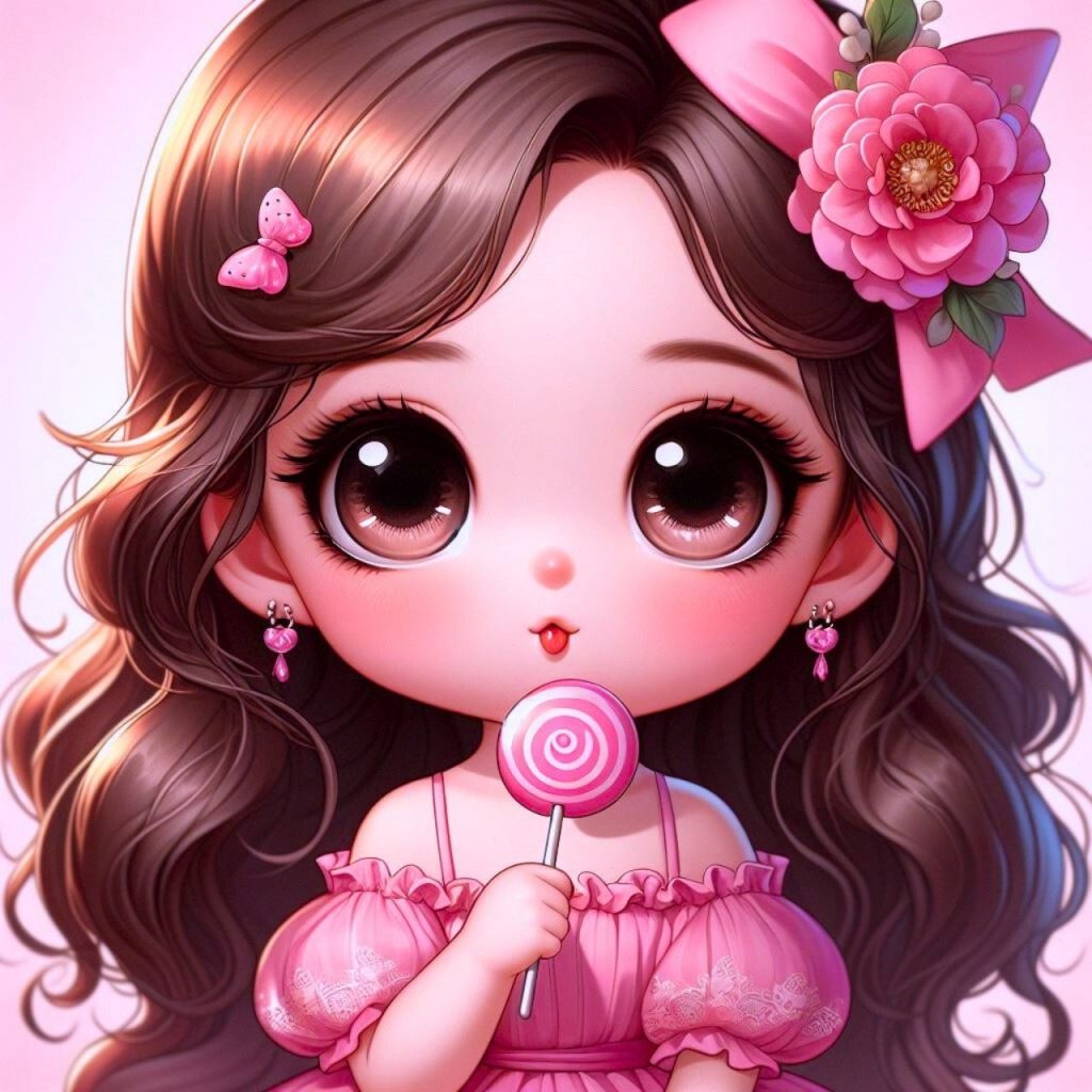 Cute Cartoon Girl, Instagram Cartoon Dp For Girls