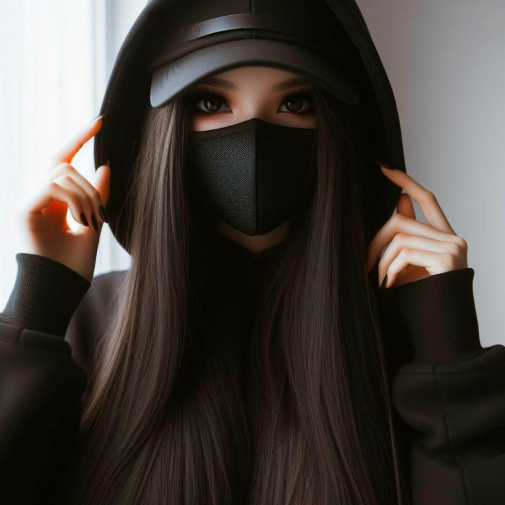 Girl With Mask Selfie